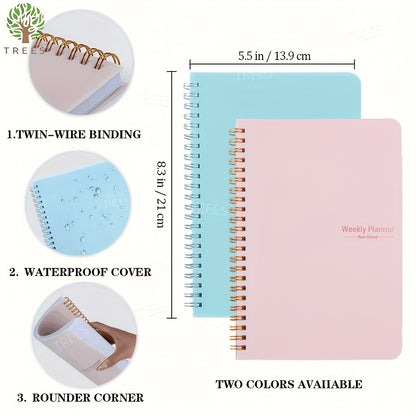 Trees Spiral A5 Undated Daily & Weekly Planner – 52 Sheets
