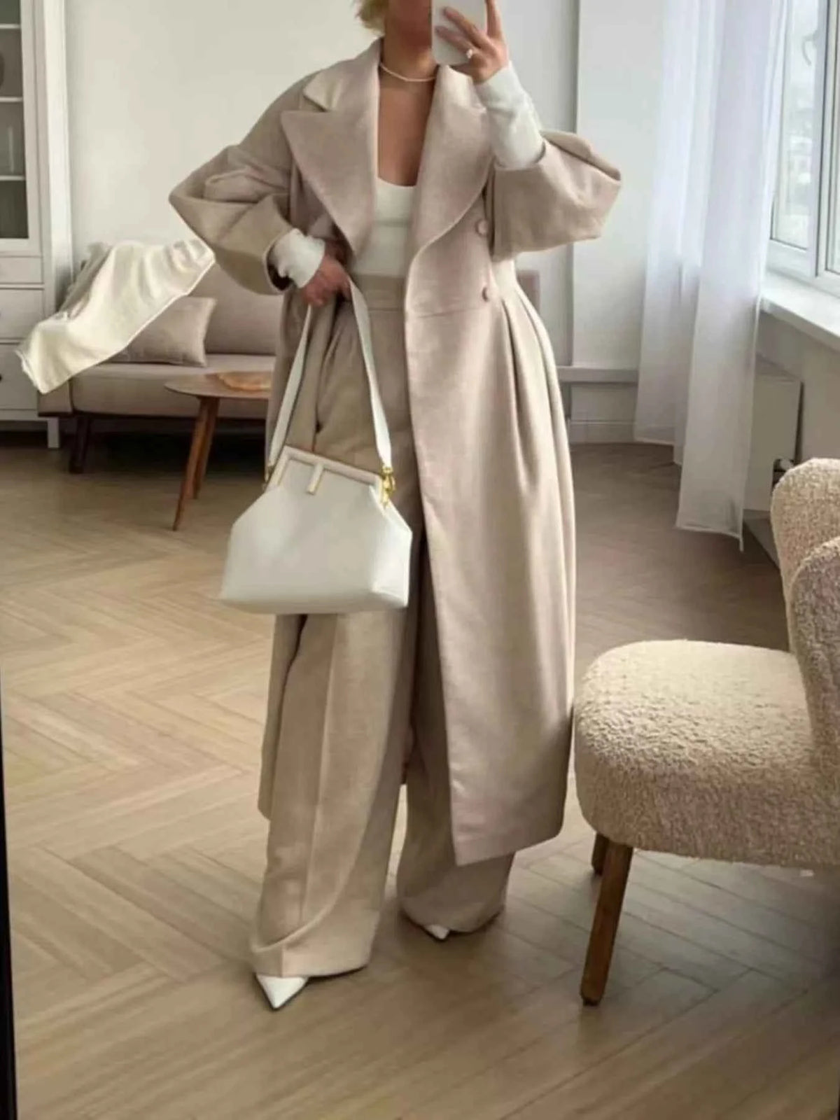 Double-Breasted Longline Coat
