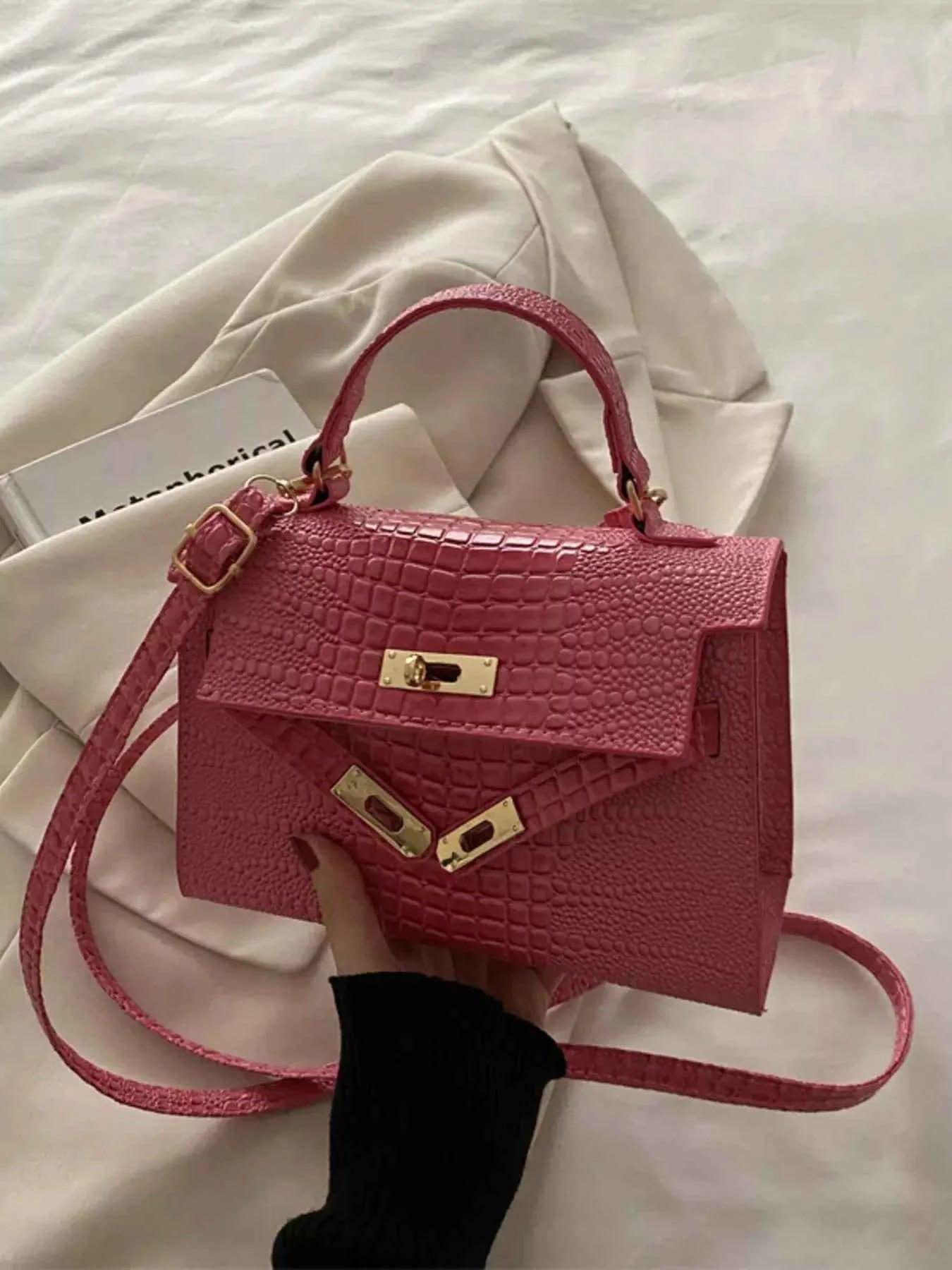 Embossed Flap Crossbody Bag