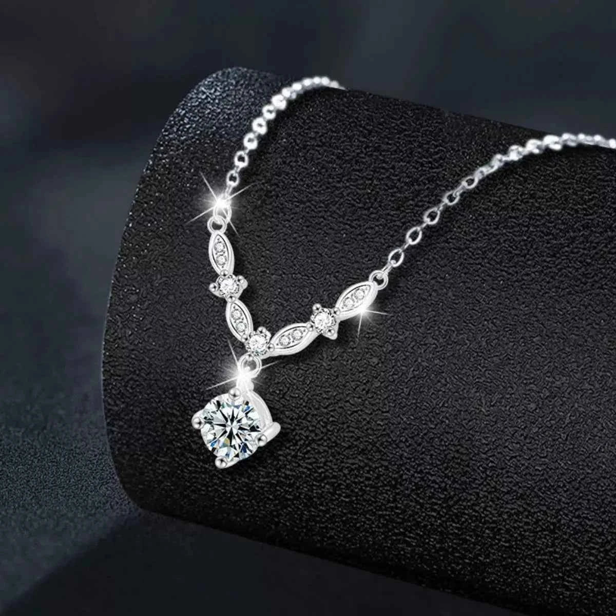 1 Carat Moissanite 925 Sterling Silver Necklace