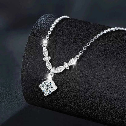 1 Carat Moissanite 925 Sterling Silver Necklace