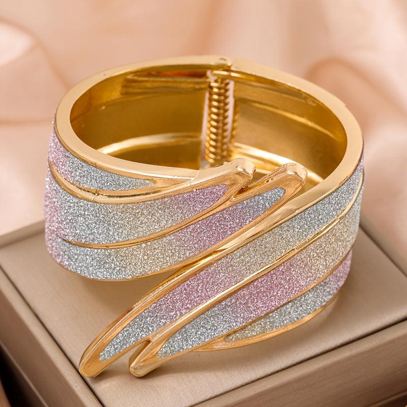 Fashionable exaggerated angel wings cuff bracelet shiny hand jewelry