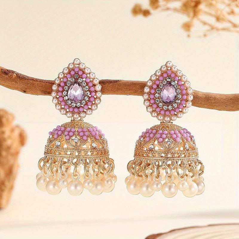 Fashionable Jhumka Elegant Bohemian Style Rhinestone Drop Earrings