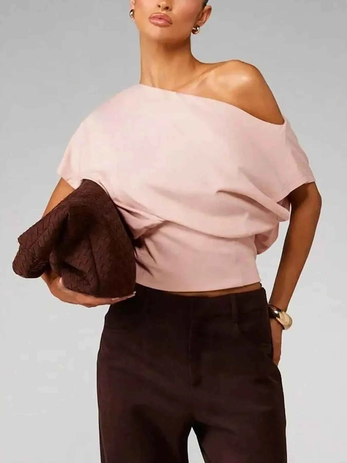 One Shoulder Crop T-Shirt