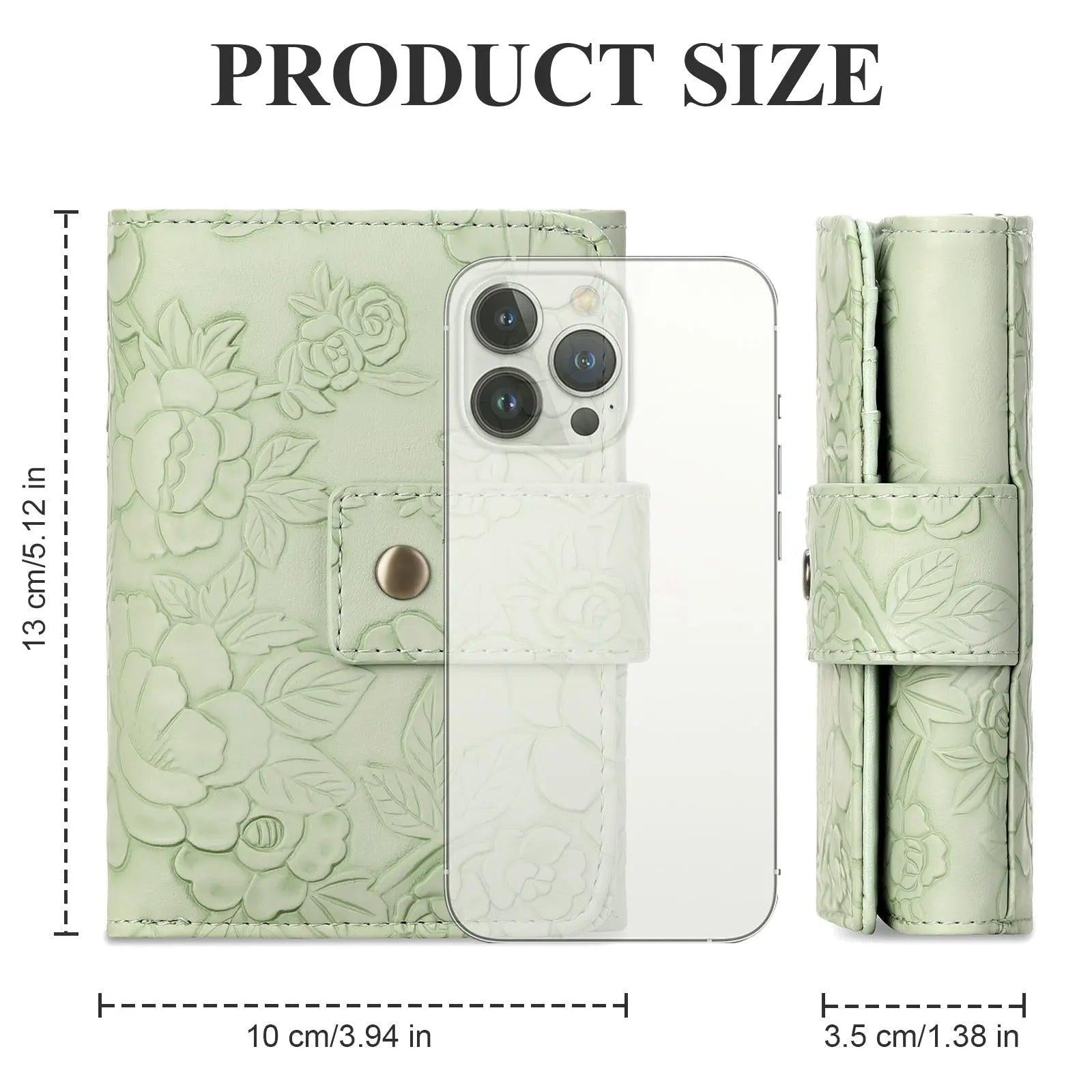 Floral Embossed Leather Wallet