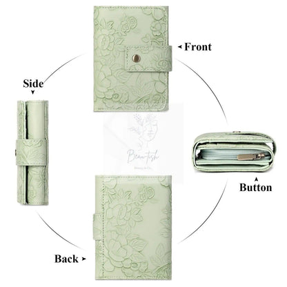Floral Embossed Leather Wallet