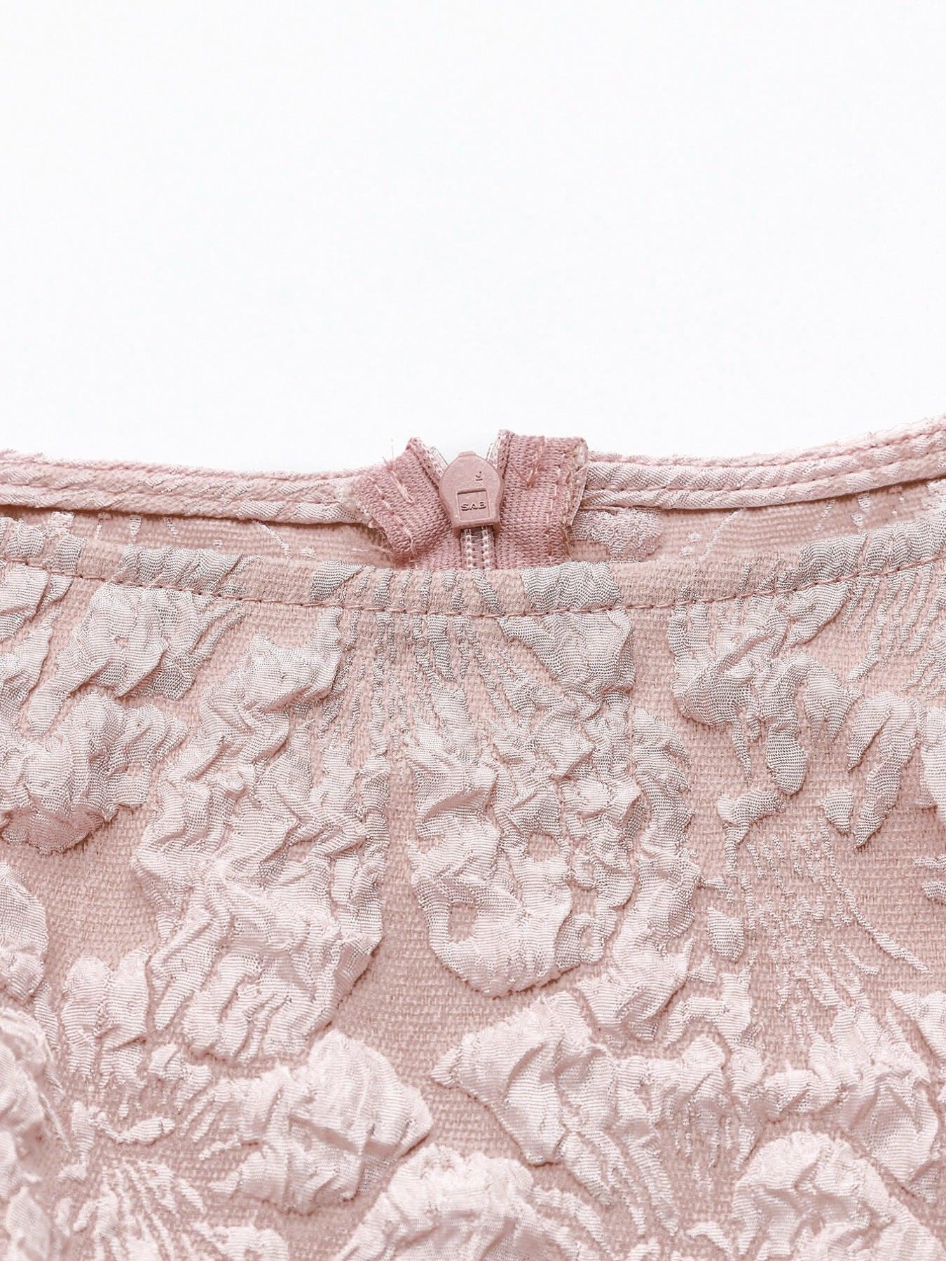 Floral Jacquard Peplum Tank