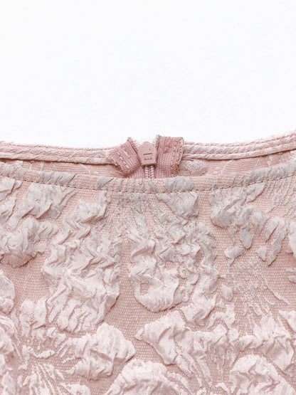 Floral Jacquard Peplum Tank