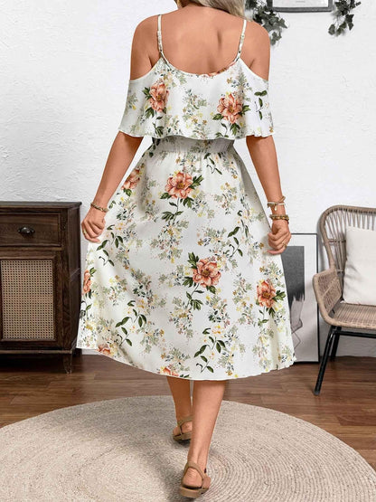 Floral Print Cold Shoulder Cami Dress