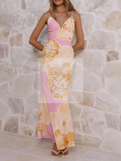 Floral Print Spaghetti Strap Dress