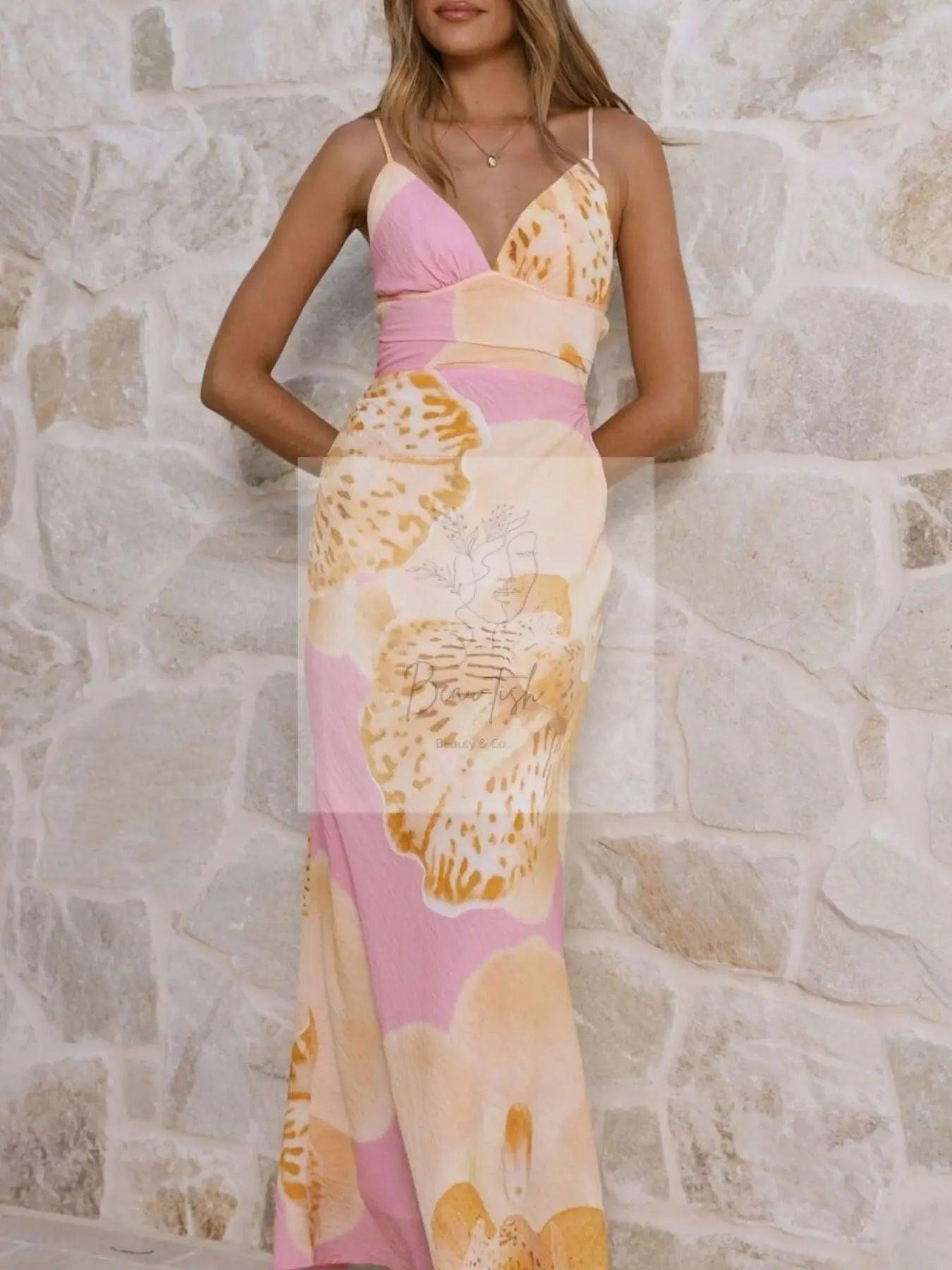 Floral Print Spaghetti Strap Dress