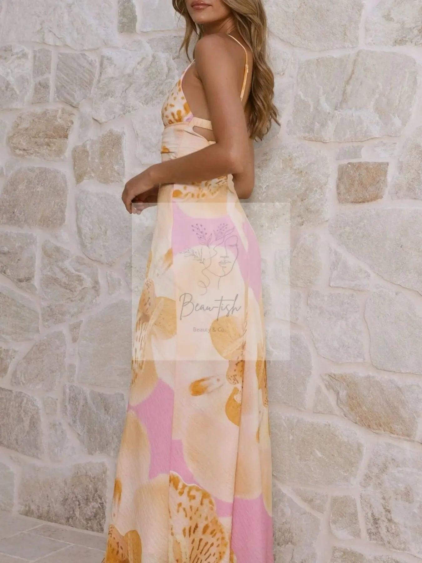 Floral Print Spaghetti Strap Dress
