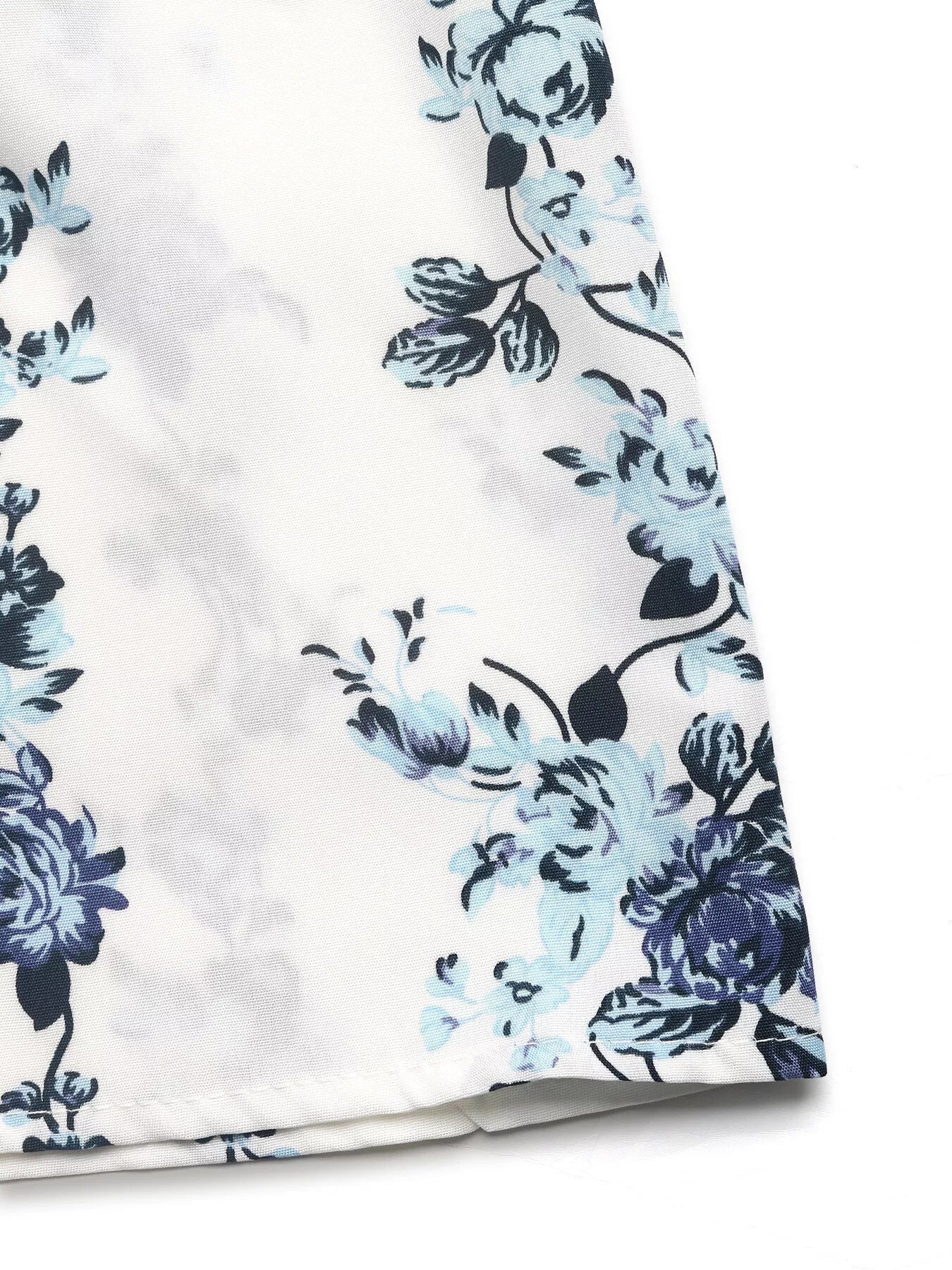 Floral Print Tie Front Wide Leg Pants