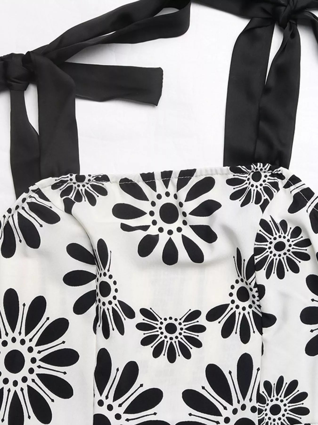 Floral Print Tie Strap Casual Maxi Dress