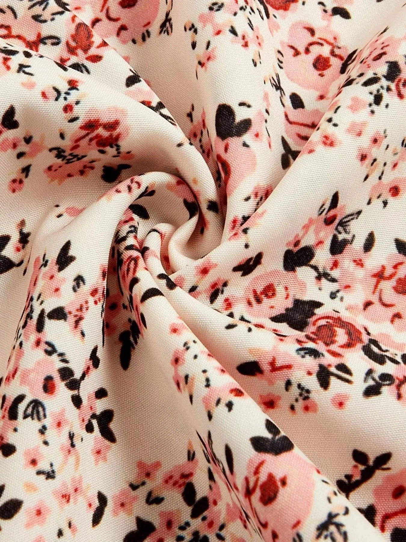 Floral Print Tie Strap Mini Dress