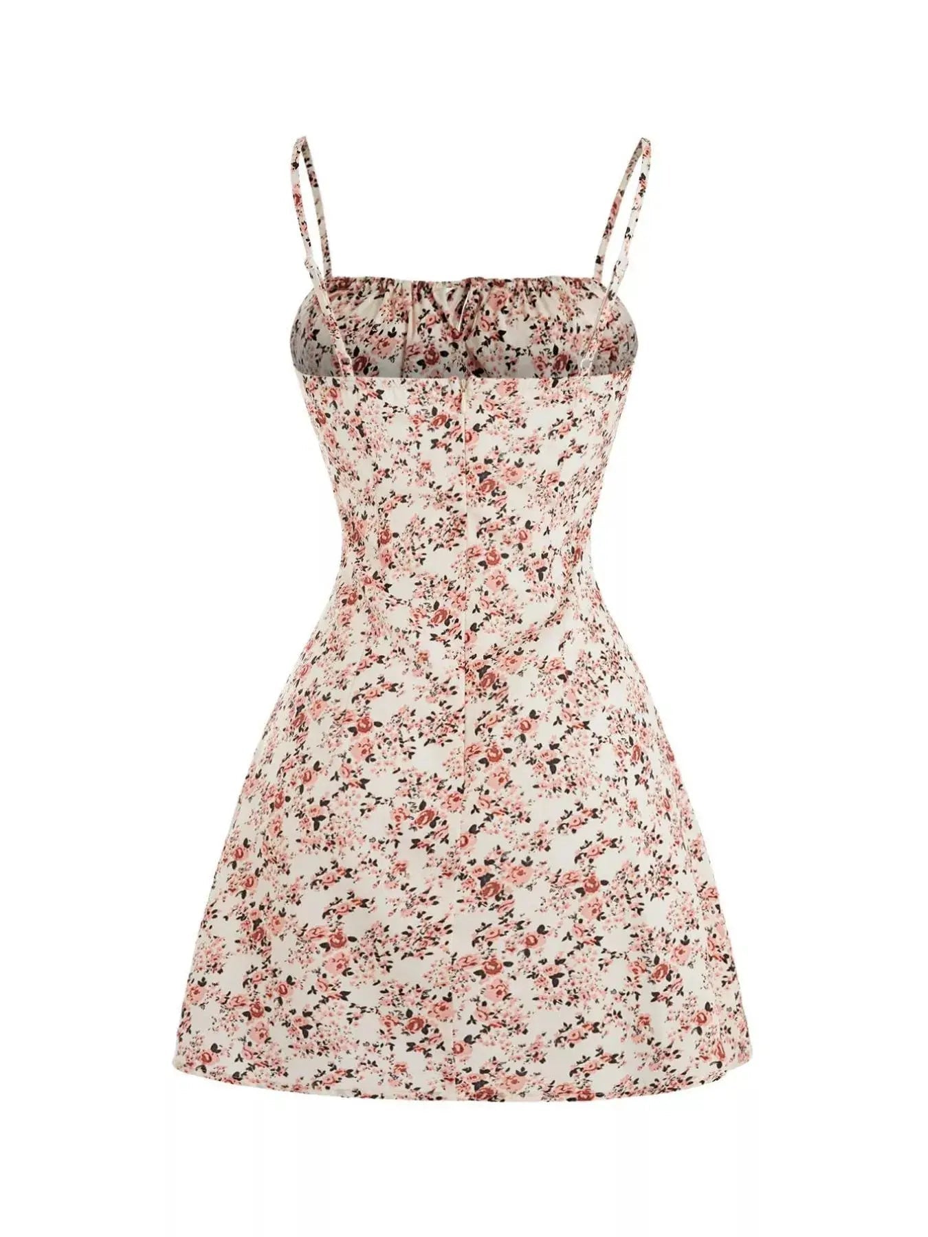 Floral Print Tie Strap Mini Dress