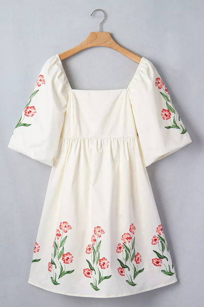 Floral Puff Sleeve Dress