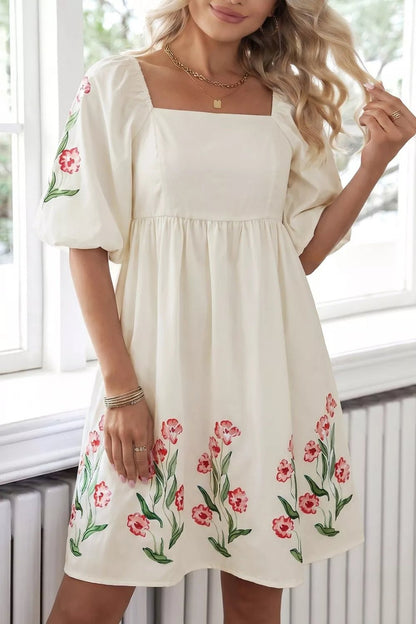 Floral Puff Sleeve Dress
