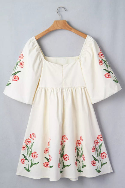 Floral Puff Sleeve Dress