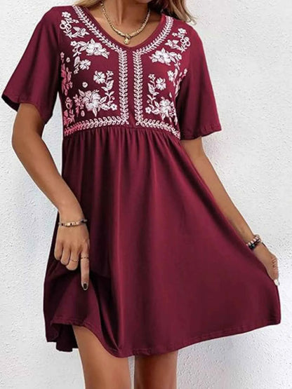 Floral V-Neck Mini Dress