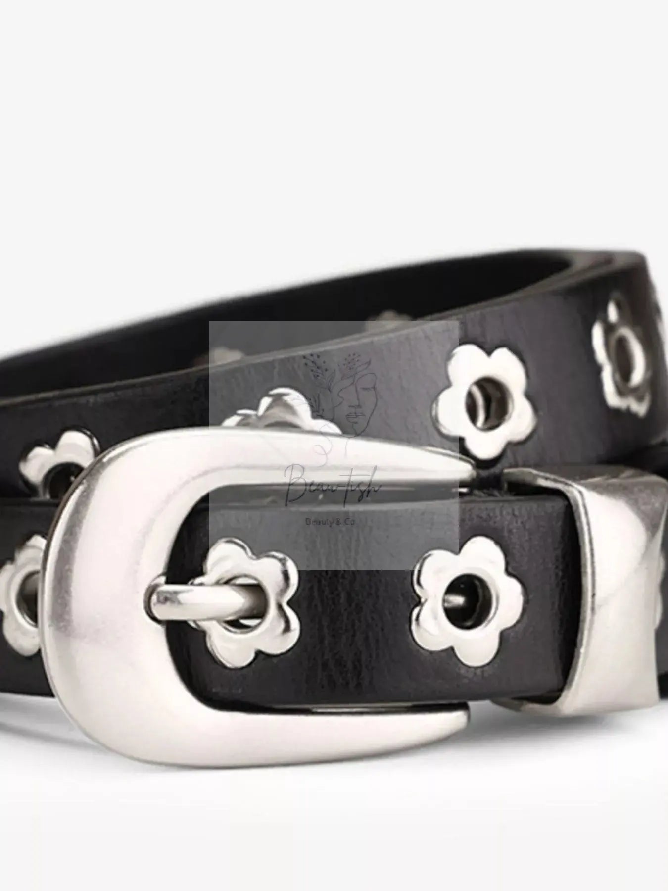 Flower Adjustable Leather Belt