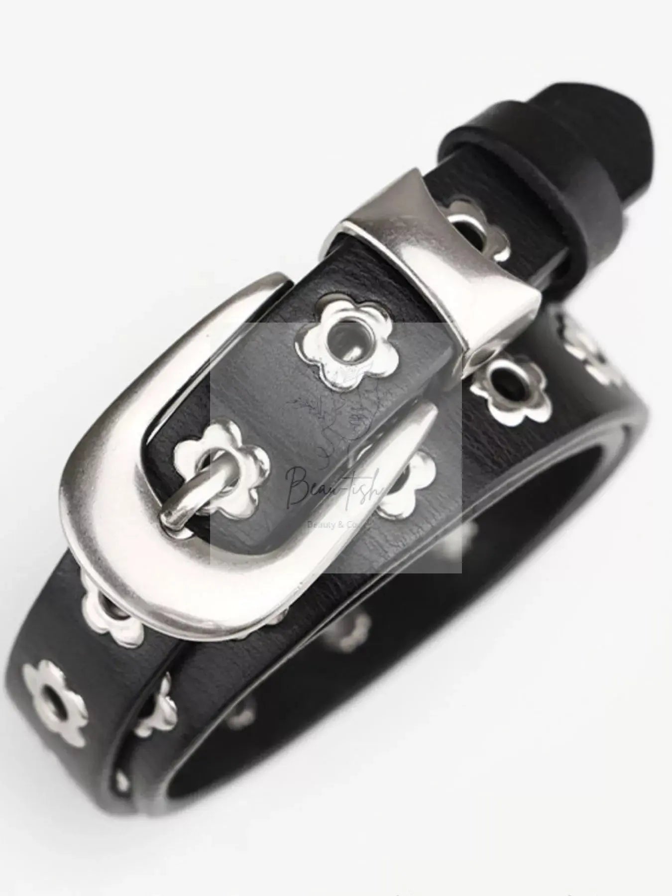 Flower Adjustable Leather Belt