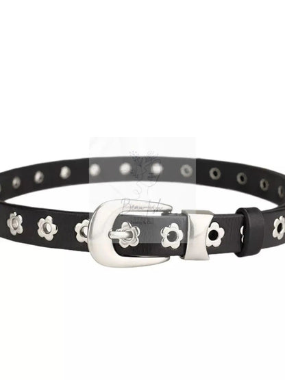 Flower Adjustable Leather Belt