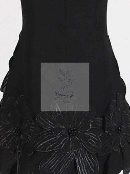 Flower Round Neck Sleeveless Dress