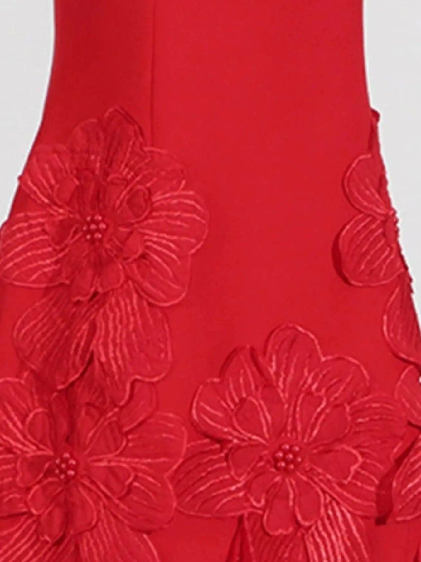 Flower Round Neck Sleeveless Dress