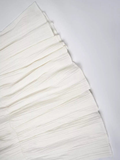 Ruched Polyester Maxi Skirt