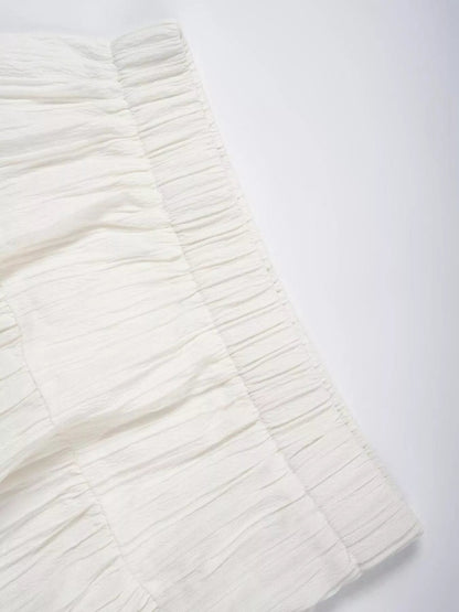 Ruched Polyester Maxi Skirt