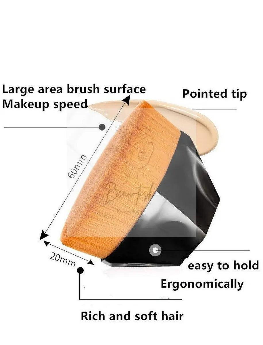Foundation Brush - 2 - Pack Multifunctional Face Brushes - Perfect for blending liquid cream or flawless foundation (black/pink)