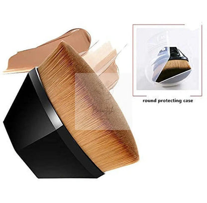 Foundation Brush - 2 - Pack Multifunctional Face Brushes - Perfect for blending liquid cream or flawless foundation (black/pink)