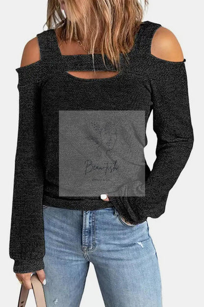 Full Size Cutout Cold Shoulder Blouse