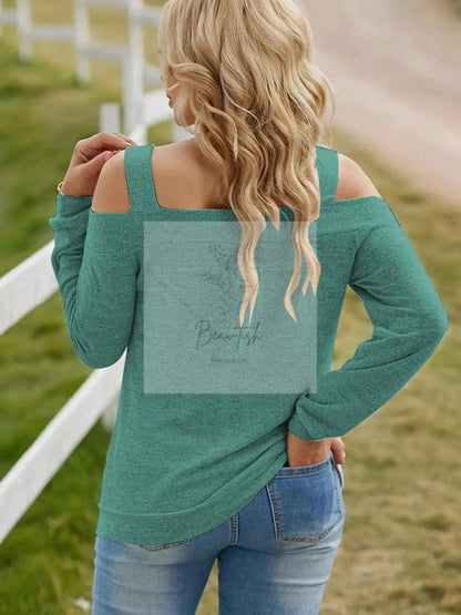 Full Size Cutout Cold Shoulder Blouse