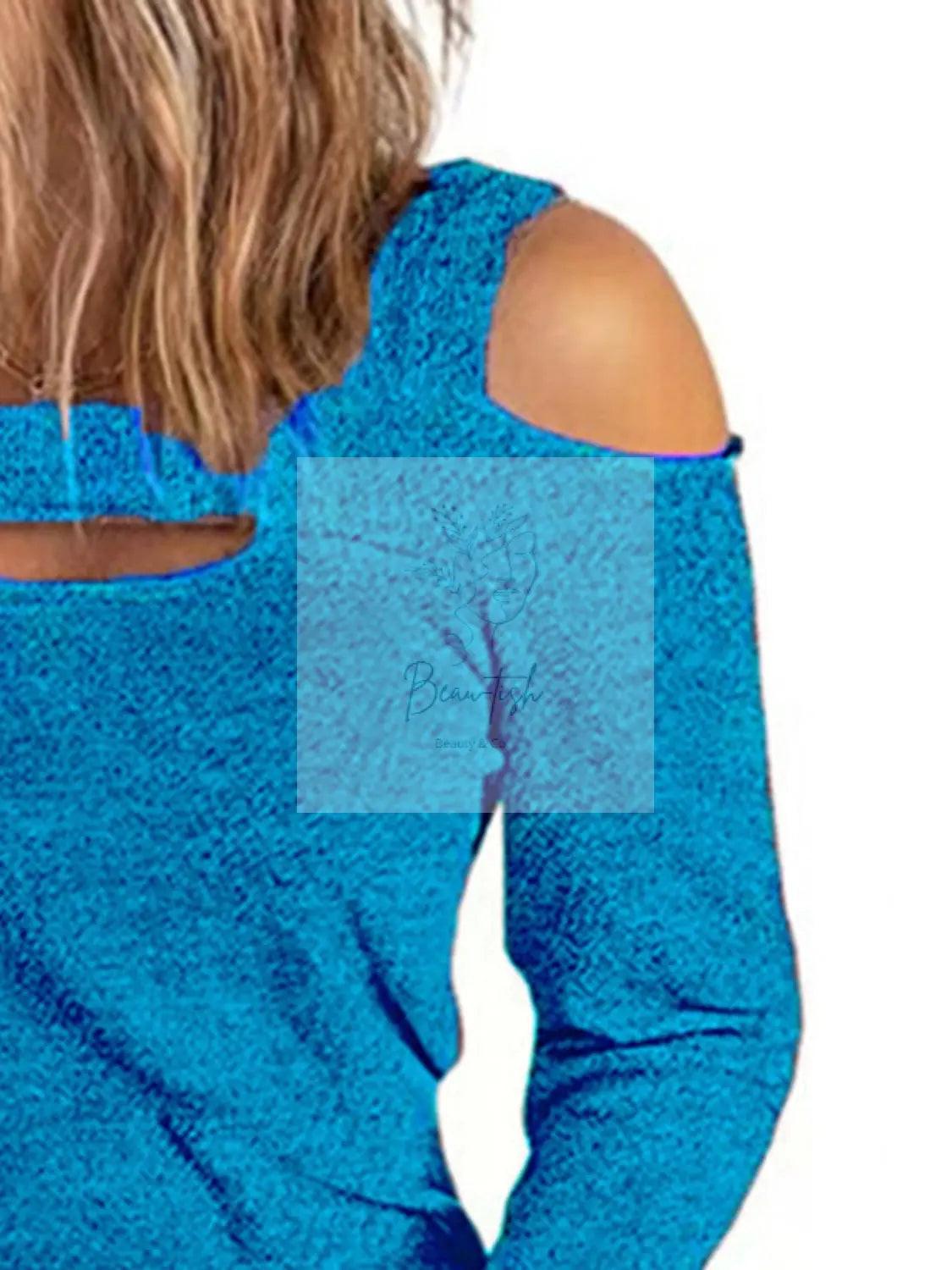 Full Size Cutout Cold Shoulder Blouse