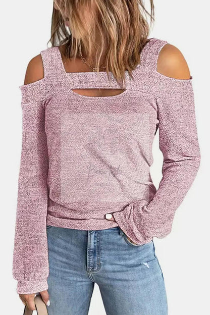 Full Size Cutout Cold Shoulder Blouse