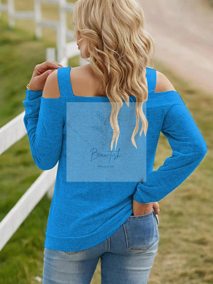 Full Size Cutout Cold Shoulder Blouse