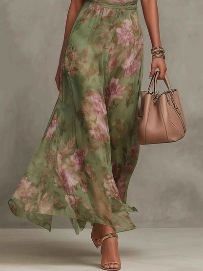 Full Size Floral Print Sleeveless Maxi Dress Plus Size