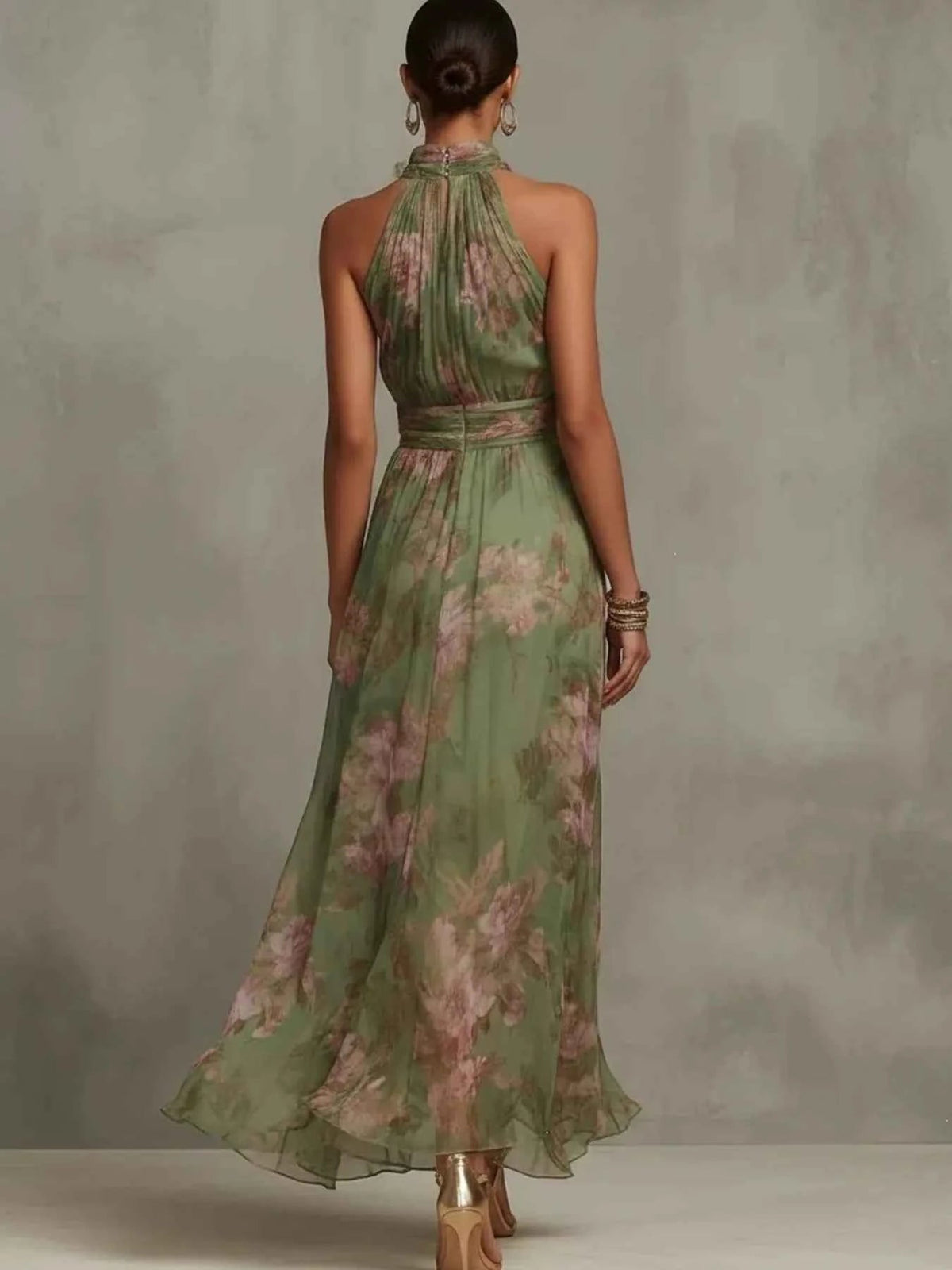 Full Size Floral Print Sleeveless Maxi Dress Plus Size