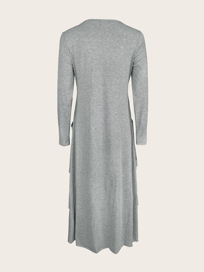 Full Size Heart-Decor Layered Midi Dress Plus Size