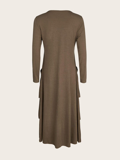 Full Size Heart-Decor Layered Midi Dress Plus Size