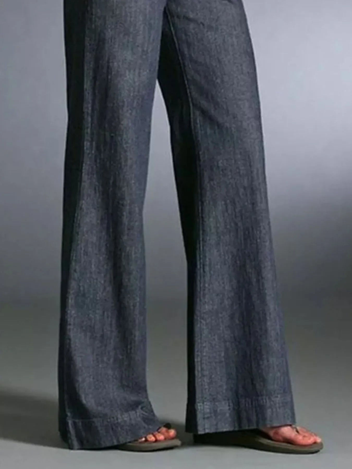 Full Size High - Waisted Wide - Leg Wash Jeans Plus Size