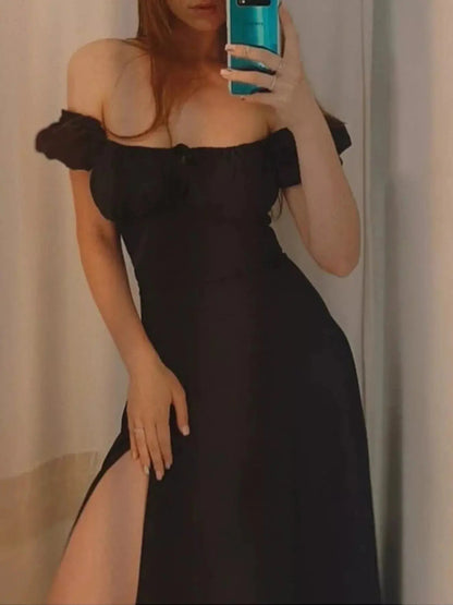 Full Size Slit Short Sleeve Midi Dress Plus Size