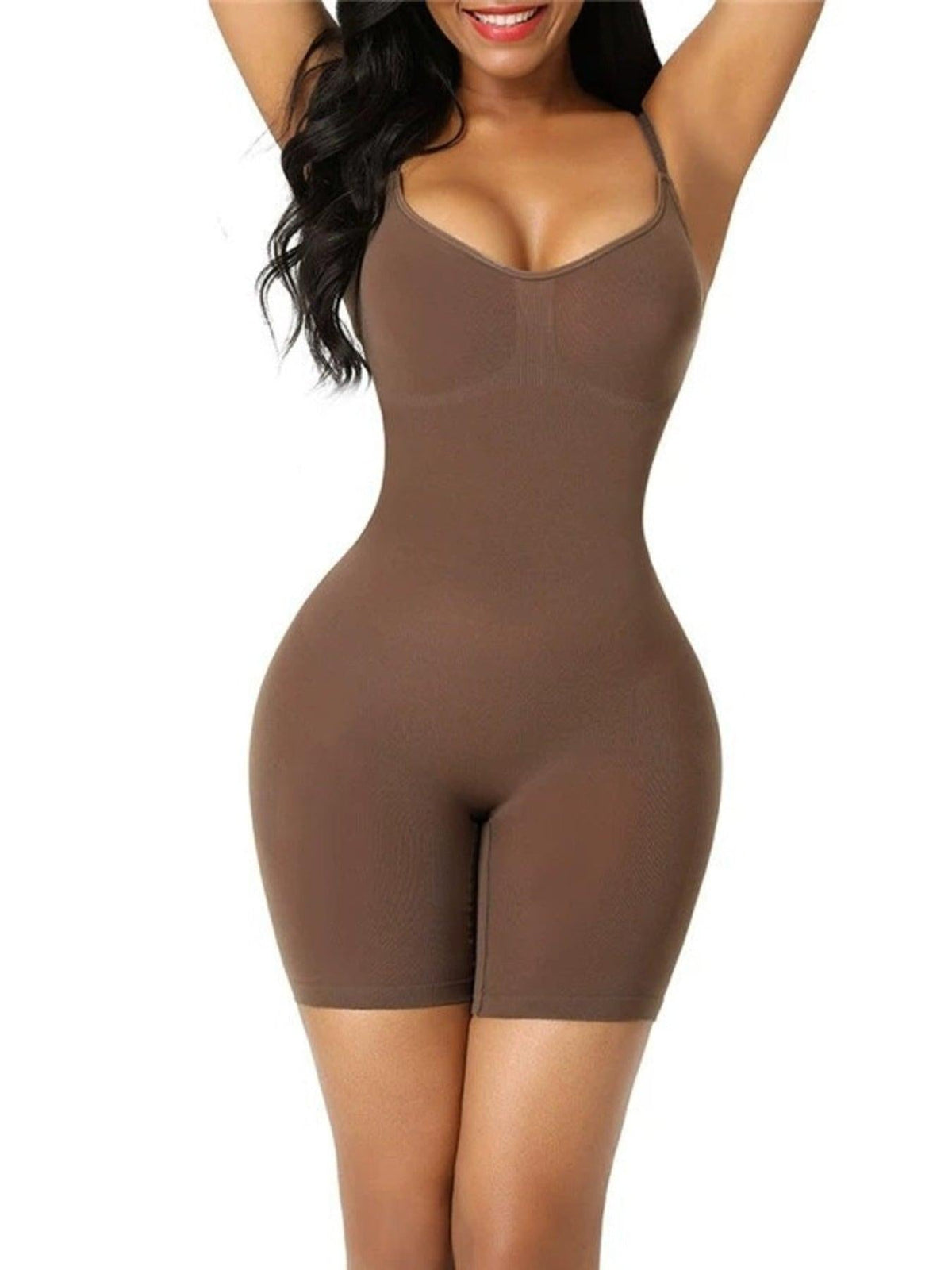 Full Size Spaghetti Strap Shaping Romper Plus Size