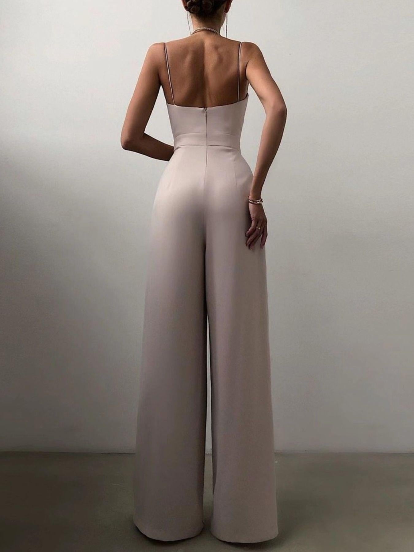 Full Size Spaghetti Strap Wide Leg Jumpsuit Plus Size