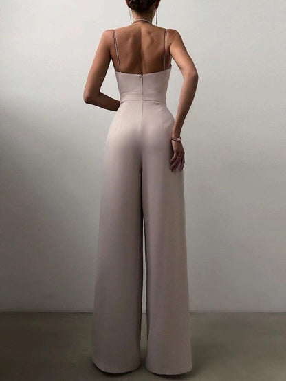 Full Size Spaghetti Strap Wide Leg Jumpsuit Plus Size