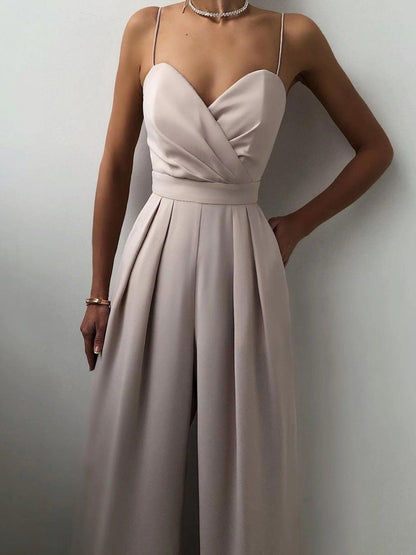 Full Size Spaghetti Strap Wide Leg Jumpsuit Plus Size