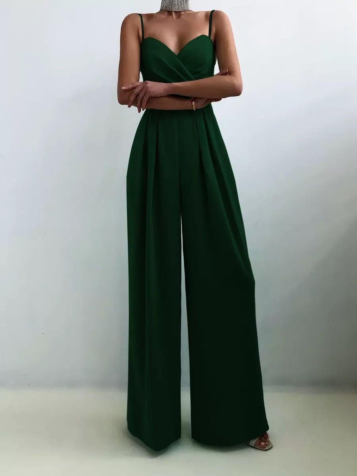 Full Size Spaghetti Strap Wide Leg Jumpsuit Plus Size