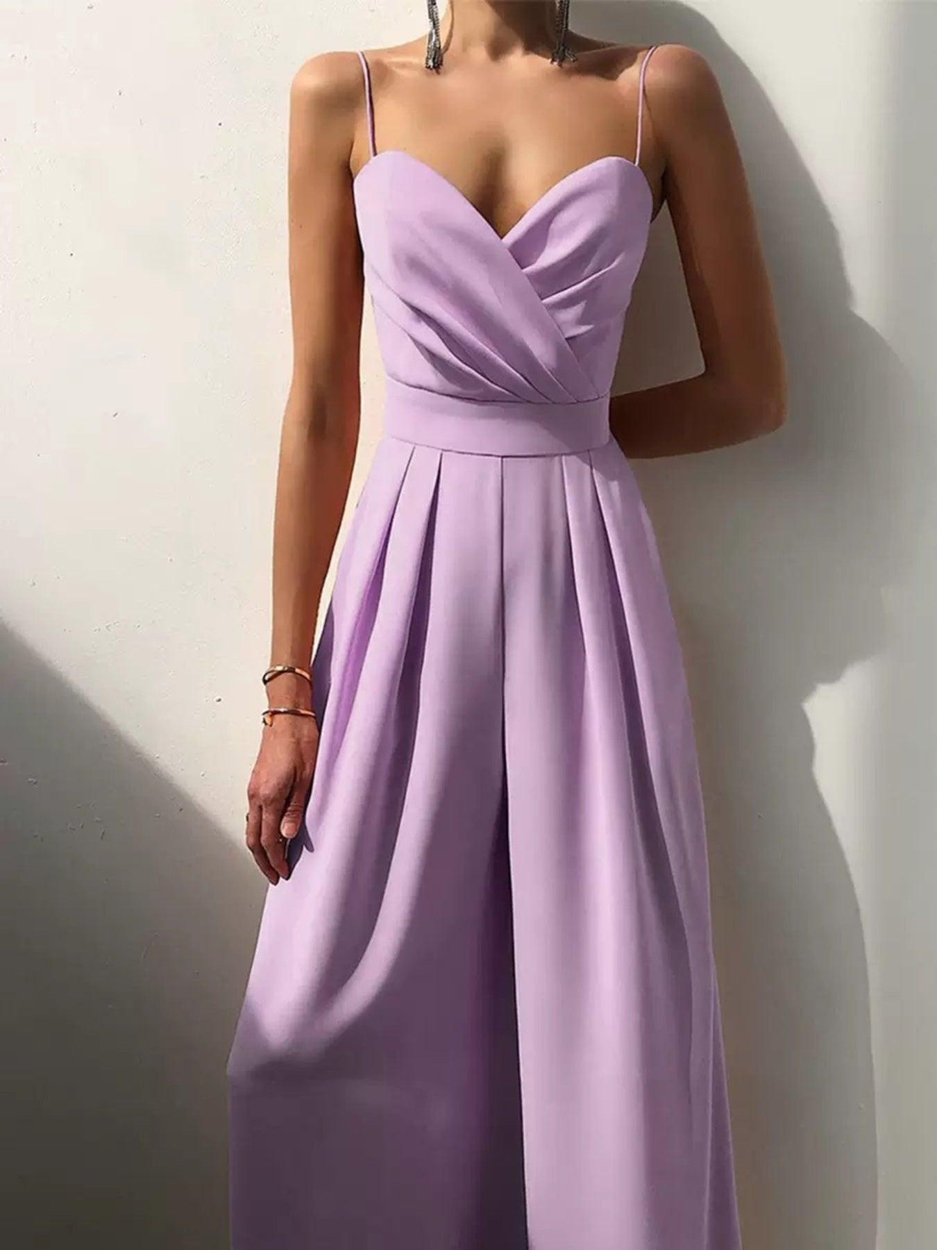 Full Size Spaghetti Strap Wide Leg Jumpsuit Plus Size